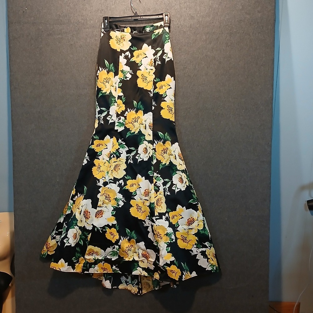 XSCAPE sz0 floral mermaid skirt prom boho debutante coquette flirty y2k trumpet